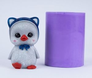 Пингвинчик в шапочке 3D, форма для мыла силиконовая