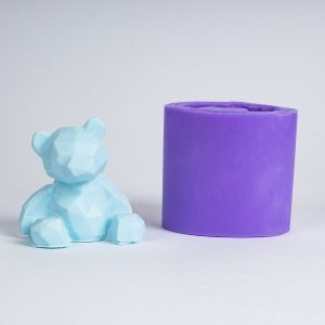 Медведь гранёный 3D, форма для мыла силиконовая